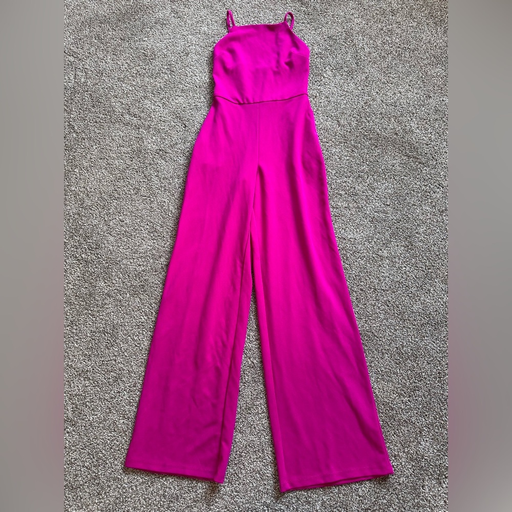 Crystal Sky Fuchsia Wide-Leg Jumpsuit